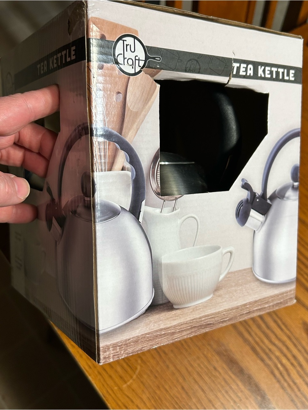 Tru Craft Stainless Steel Whistling Tea Kettle with Black Handle NEW IN BOX - Picture 3 of 5